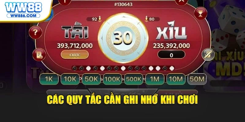 Các quy tắc cần phải ghi nhớ khi chơi