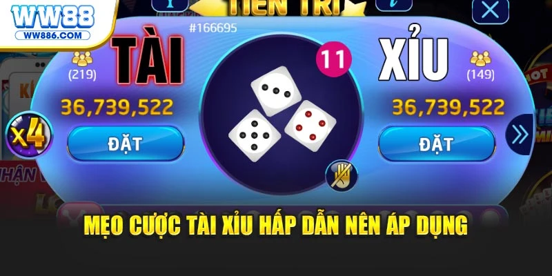 Mẹo cược Tài Xỉu hấp dẫn nên áp dụng